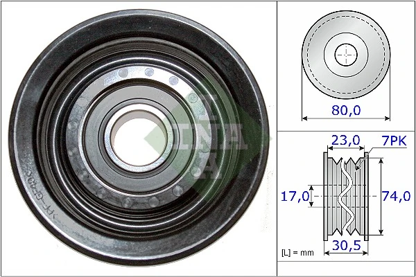 Deflection/Guide Pulley, V-ribbed belt
